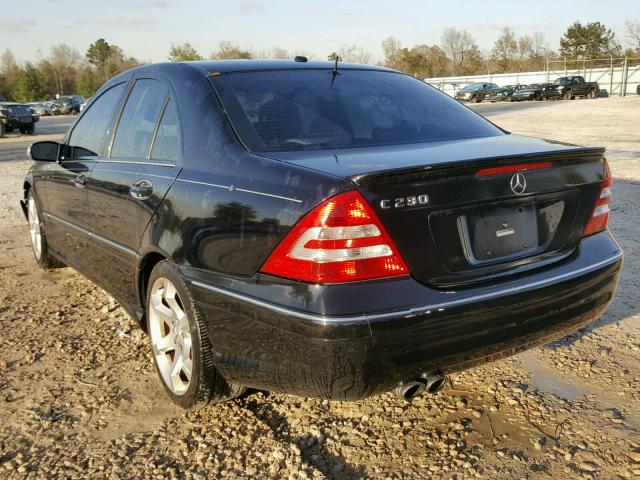 WDBRF52H97F854481 - 2007 MERCEDES-BENZ C 230 BLACK photo 3