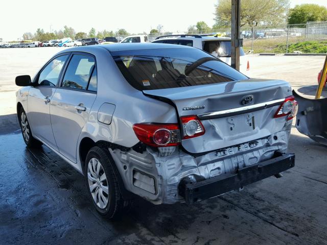 2T1BU4EE3CC798870 - 2012 TOYOTA COROLLA BA SILVER photo 3