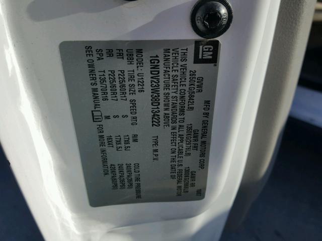 1GNDV23W38D134222 - 2008 CHEVROLET UPLANDER L 白色 照片 10