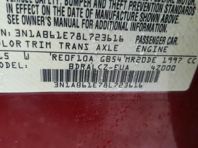 3N1AB61E78L723616 - 2008 NISSAN SENTRA 2.0 RED photo 10