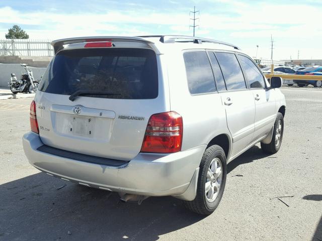 JTEHF21A810025326 - 2001 TOYOTA HIGHLANDER SILVER photo 4