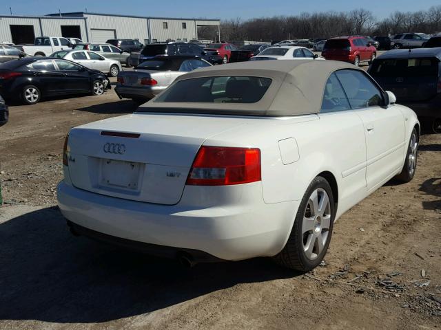 WAUAC48H06K010308 - 2006 AUDI A4 1.8 CAB WHITE photo 4