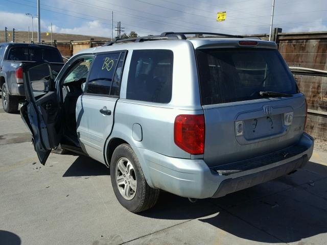 2HKYF18723H583168 - 2003 HONDA PILOT EXL BLUE photo 3