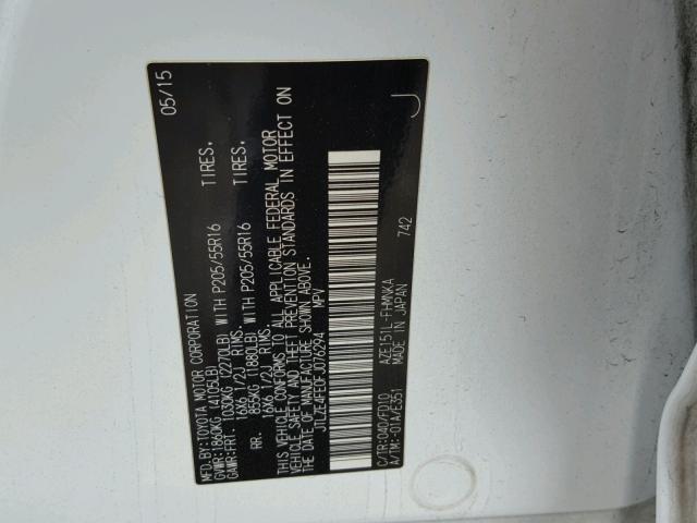 JTLZE4FE0FJ076294 - 2015 TOYOTA SCION XB თეთრი ფოტო 10