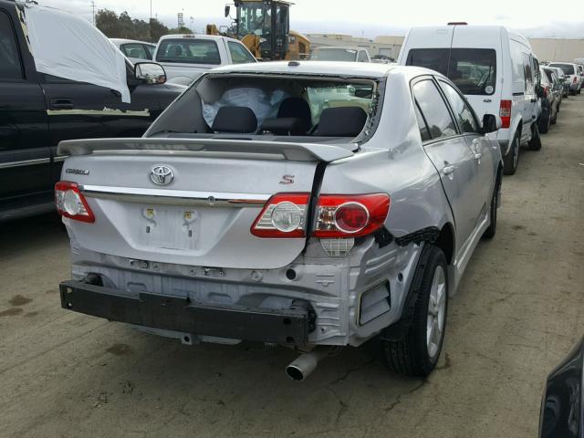 2T1BU4EE2BC623704 - 2011 TOYOTA COROLLA BA SILVER photo 4