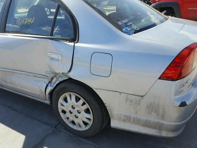 2HGES16515H554614 - 2005 HONDA CIVIC LX SILVER photo 9