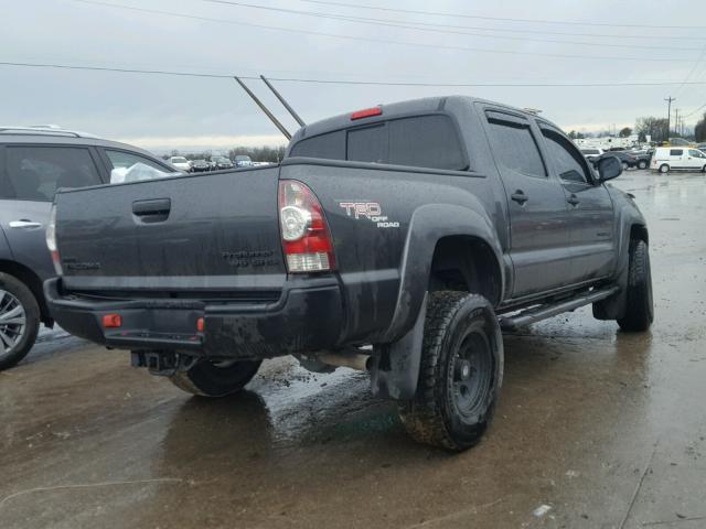 3TMJU62N29M075443 - 2009 TOYOTA TACOMA DOU GRAY photo 4