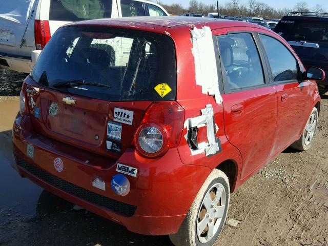 KL1TD6DE7AB055293 - 2010 CHEVROLET AVEO LS RED photo 4