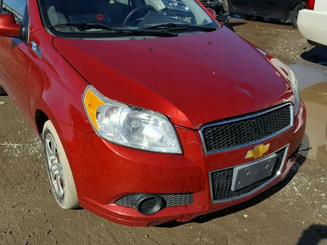 KL1TD6DE7AB055293 - 2010 CHEVROLET AVEO LS RED photo 9