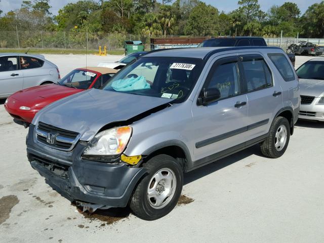 JHLRD78414C048593 - 2004 HONDA CR-V LX SILVER photo 2