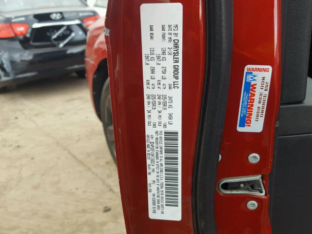 3D4PG5FV3AT182214 - 2010 DODGE JOURNEY SX RED photo 10