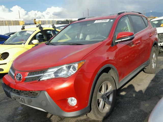 2T3WFREV2FW179759 - 2015 TOYOTA RAV4 XLE RED photo 2