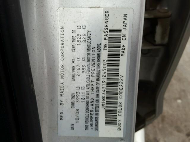 JM1BK343191245003 - 2009 MAZDA 3 S SILVER photo 10