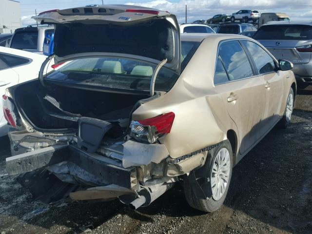 4T1BD1FK0CU058386 - 2012 TOYOTA CAMRY HYBR GOLD photo 4