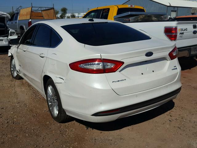 3FA6P0LUXDR209147 - 2013 FORD FUSION SE WHITE photo 3