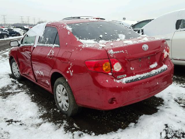 1NXBU40E89Z132313 - 2009 TOYOTA COROLLA BA RED photo 3