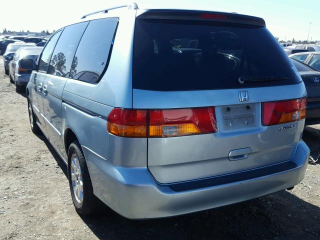 5FNRL18943B071585 - 2003 HONDA ODYSSEY EX BLUE photo 3