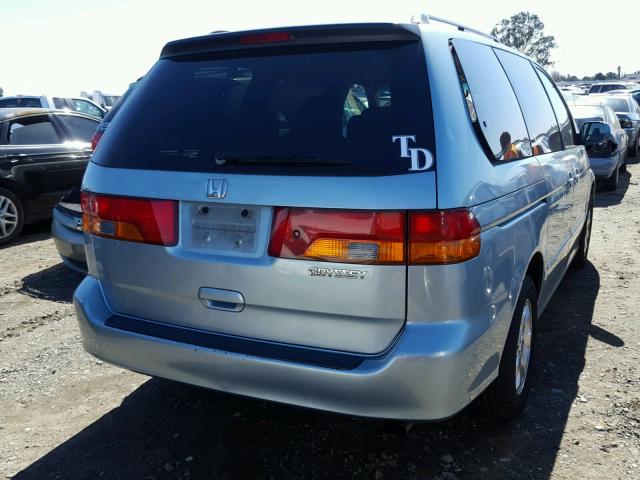 5FNRL18943B071585 - 2003 HONDA ODYSSEY EX BLUE photo 4