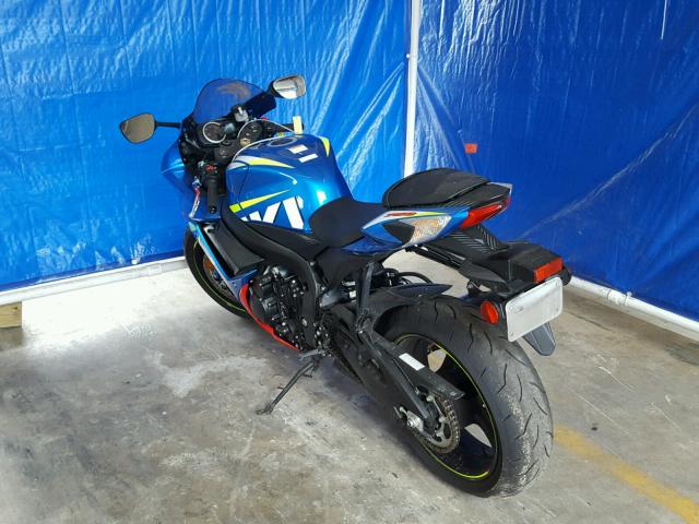 JS1GR7MA6G2100192 - 2016 SUZUKI GSX-R750 BLUE photo 3