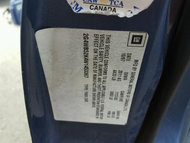 2G4WB52K4W1453367 - 1998 BUICK REGAL LS 蓝色 照片 10