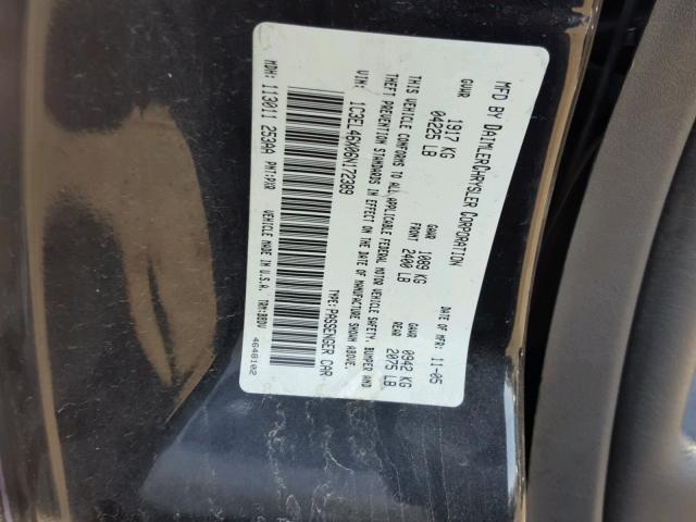 1C3EL46X06N172389 - 2006 CHRYSLER SEBRING BLACK photo 10