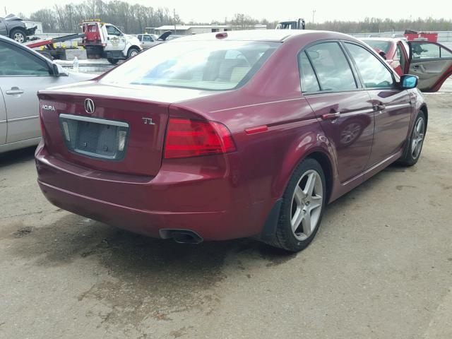 19UUA66214A046982 - 2004 ACURA TL BURGUNDY photo 4