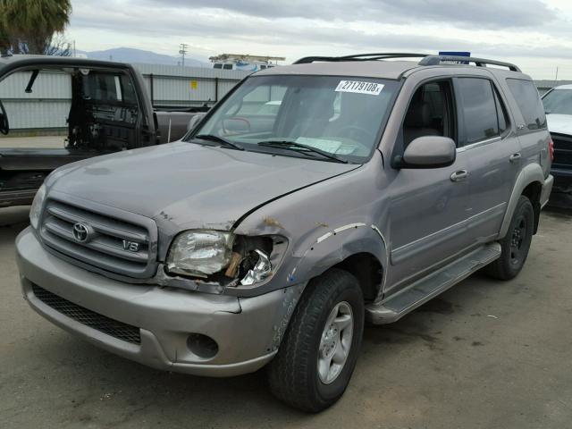 5TDZT34A52S090961 - 2002 TOYOTA SEQUOIA SR GRAY photo 2