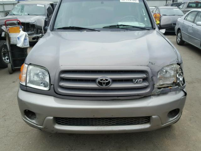 5TDZT34A52S090961 - 2002 TOYOTA SEQUOIA SR GRAY photo 9