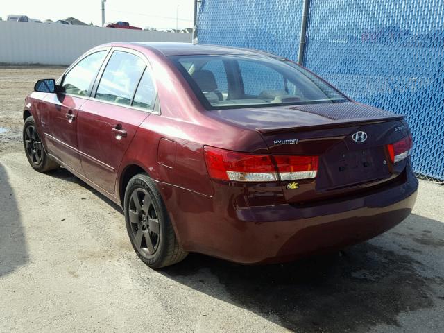 5NPET46C57H234198 - 2007 HYUNDAI SONATA GLS BURGUNDY photo 3