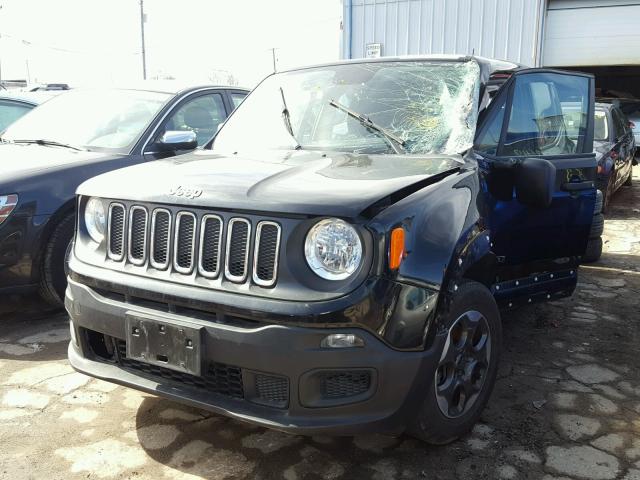 ZACCJAAT1FPB48282 - 2015 JEEP RENEGADE S BLACK photo 2