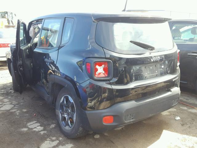 ZACCJAAT1FPB48282 - 2015 JEEP RENEGADE S BLACK photo 3