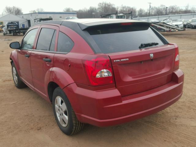 1B3HB28B67D288285 - 2007 DODGE CALIBER RED photo 3