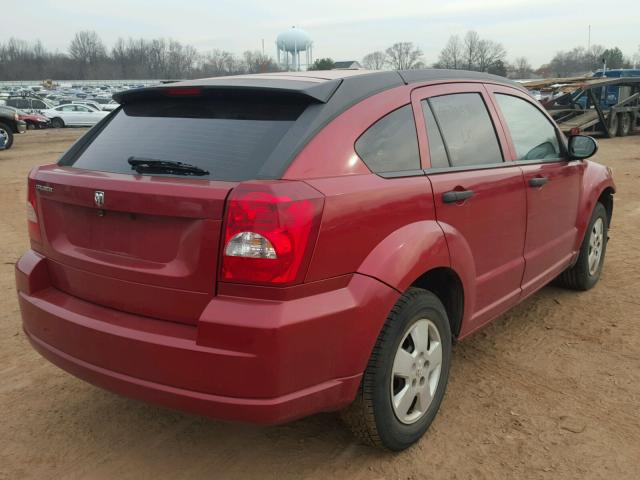 1B3HB28B67D288285 - 2007 DODGE CALIBER RED photo 4