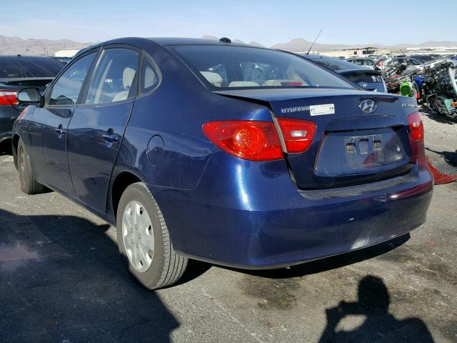 KMHDU46D68U466913 - 2008 HYUNDAI ELANTRA GL BLUE photo 3