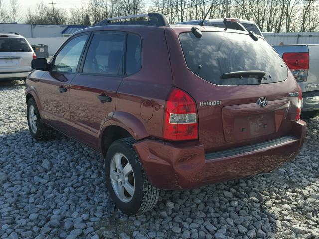 KM8JM12B37U551101 - 2007 HYUNDAI TUCSON GLS RED photo 3