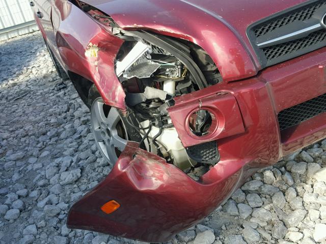 KM8JM12B37U551101 - 2007 HYUNDAI TUCSON GLS RED photo 9