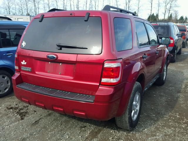 1FMCU03118KD57026 - 2008 FORD ESCAPE XLT RED photo 4