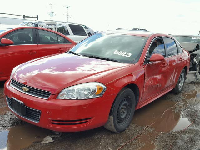 2G1WA5EK6A1239176 - 2010 CHEVROLET IMPALA LS RED photo 2