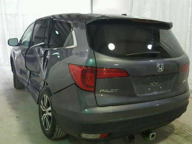 5FNYF6H58GB041220 - 2016 HONDA PILOT EXL GRAY photo 3