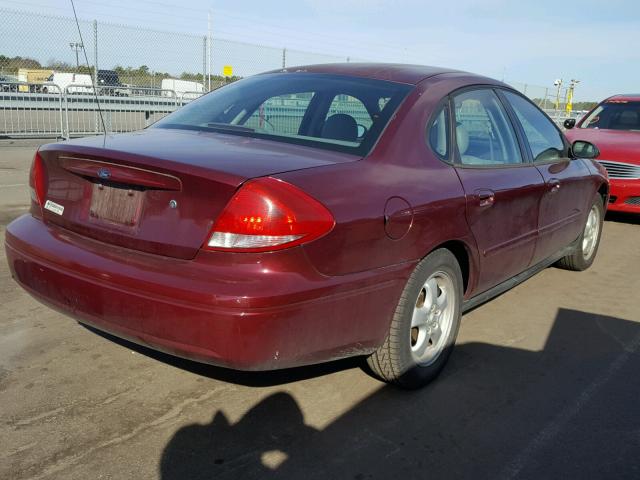 1FAFP56U57A204543 - 2007 FORD TAURUS SEL RED photo 4