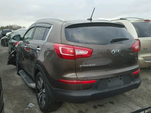 KNDPCCA20D7422855 - 2013 KIA SPORTAGE E BROWN photo 3