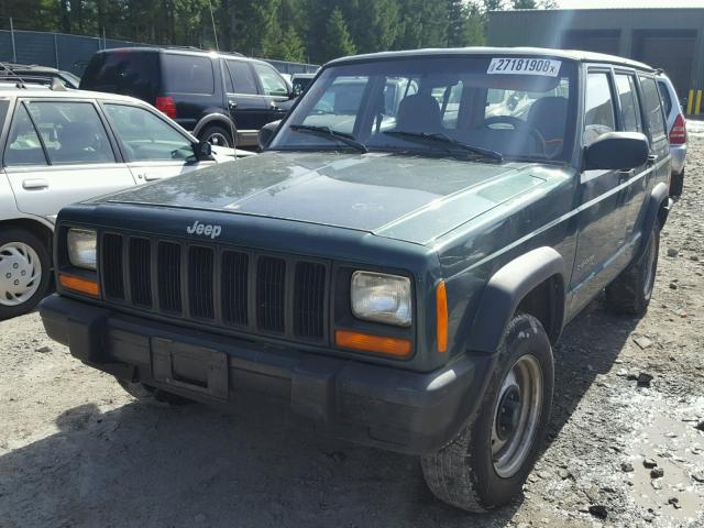 1J4FF28SXXL651598 - 1999 JEEP CHEROKEE S GREEN photo 2