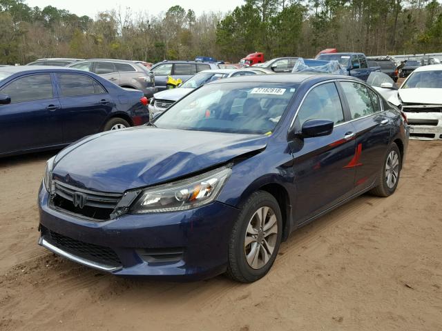 1HGCR2F3XEA298432 - 2014 HONDA ACCORD LX BLUE photo 2