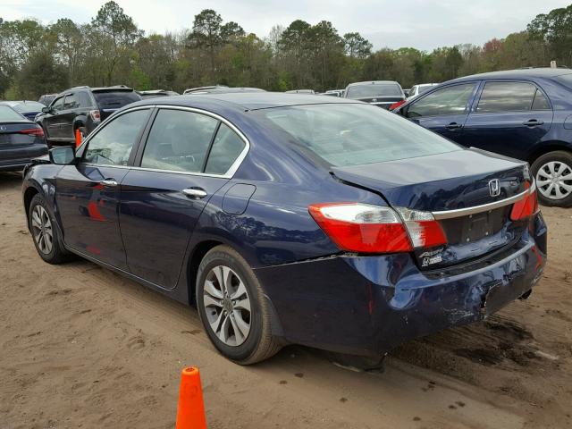 1HGCR2F3XEA298432 - 2014 HONDA ACCORD LX BLUE photo 3