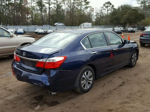 1HGCR2F3XEA298432 - 2014 HONDA ACCORD LX BLUE photo 4