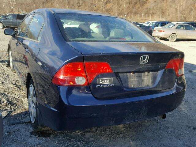 1HGFA15566L082083 - 2006 HONDA CIVIC LX BLUE photo 3