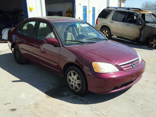 1HGES26713L025963 - 2003 HONDA CIVIC EX BURGUNDY photo 1