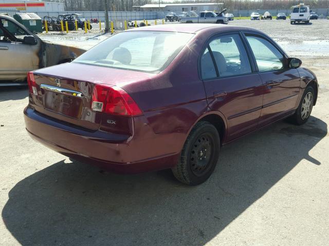 1HGES26713L025963 - 2003 HONDA CIVIC EX BURGUNDY photo 4