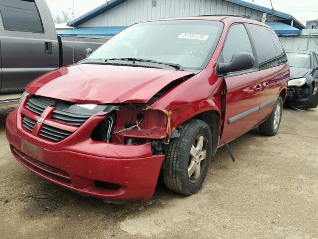 1D4GP45R96B747685 - 2006 DODGE CARAVAN SX RED photo 2