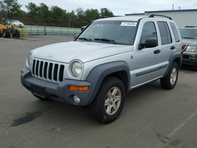 1J4GL48K14W220909 - 2004 JEEP LIBERTY SP SILVER photo 2